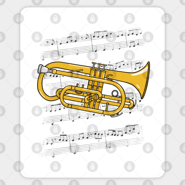 Cornet Player Cornetist Brass Musician (Colour) Sticker by doodlerob